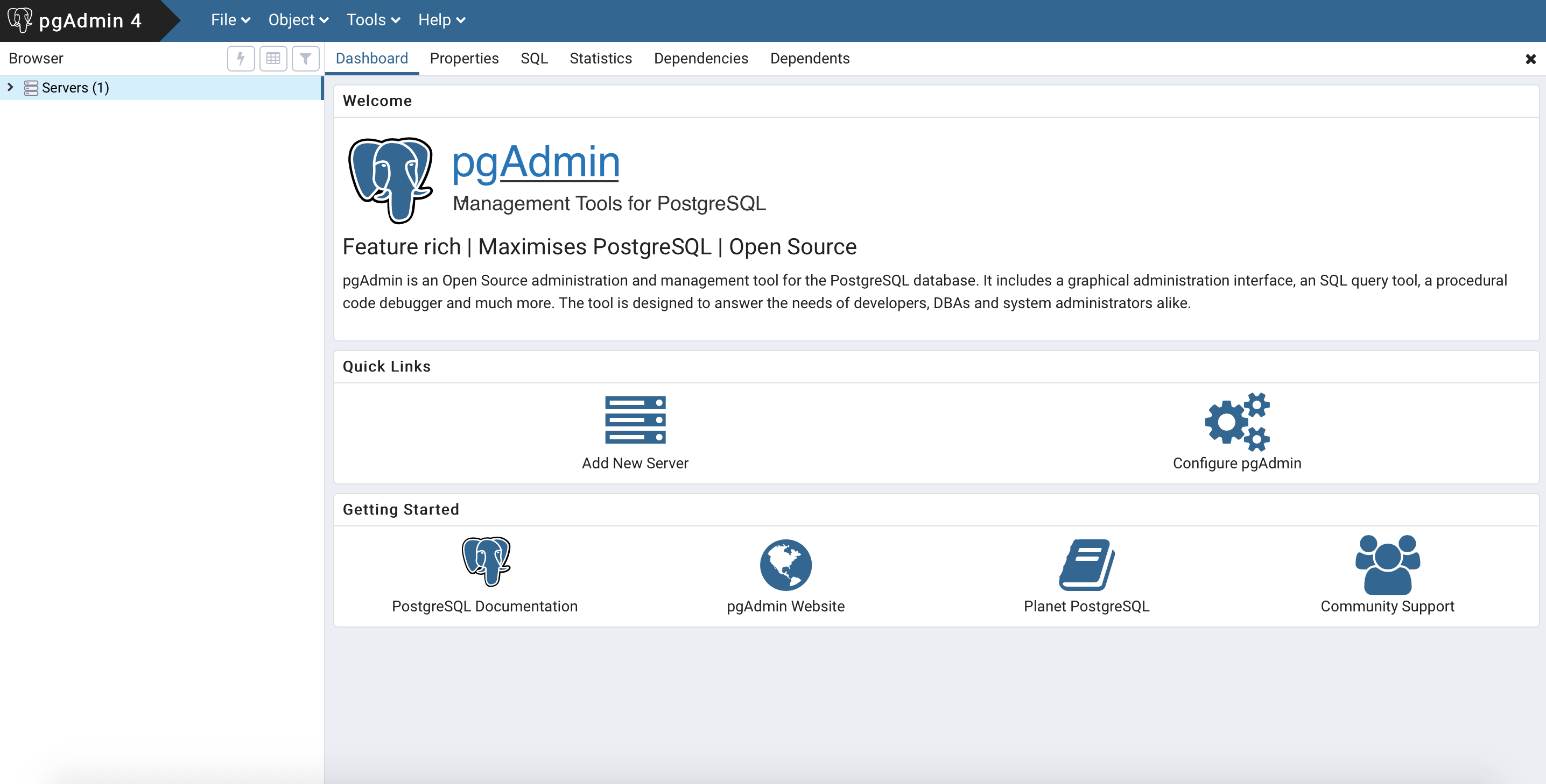 pgAdmin screenshot